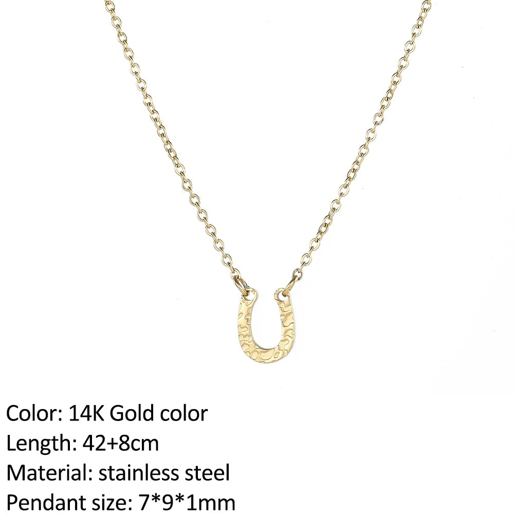 SUNIBI Fashion Stainless Steel Necklace for Woman Personality Infinity Cross Pendant Gold Color Necklaces on Neck Women Jewelry