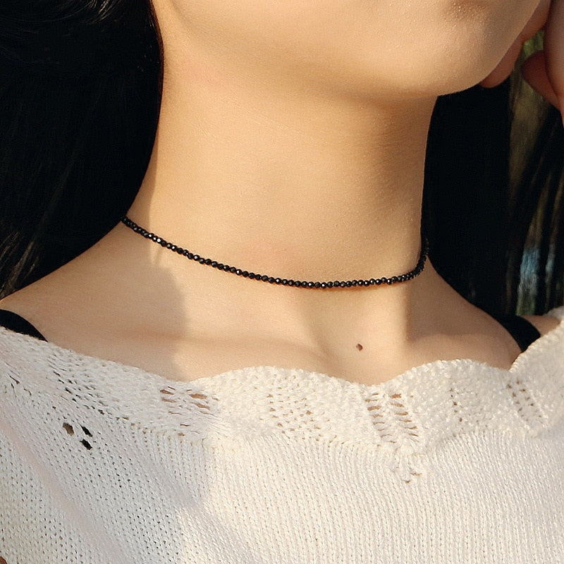 Fashion Brand Simple Black Beads Short Necklace Choker