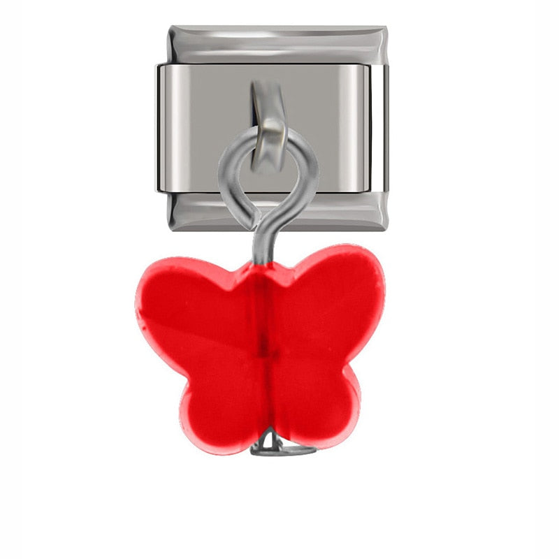 Great Choices Stainless Steel Bracelets Daisy Heart Flower Butterfly Cross Green Italian Charm Bracelet