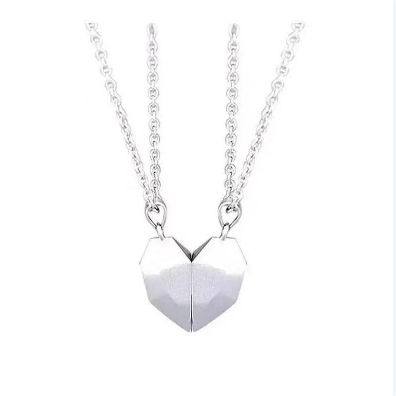 Korean Fashion Magnetic Couple Necklace For Lovers Heart Pendant Necklace