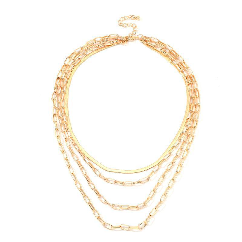 4 Piece Chain Link Set Necklace 18K Gold Plated Necklace in 18K Gold Plated
