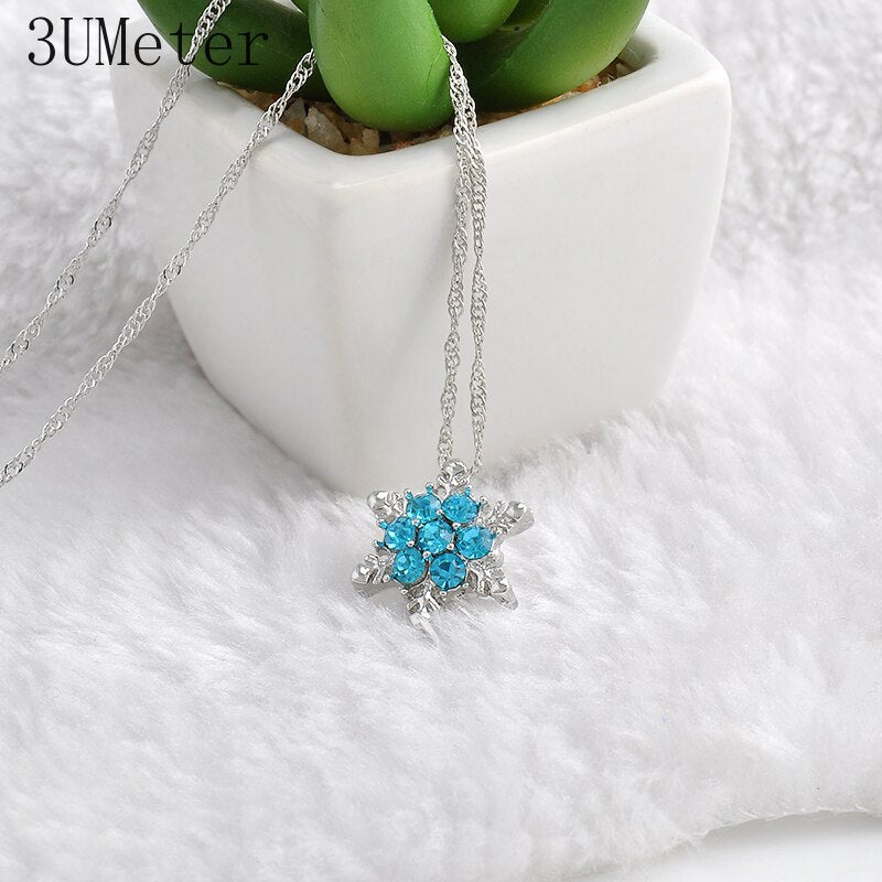 Bohemian Blue Crystal Snowflake Pendants FREE with Butterfly Purchase