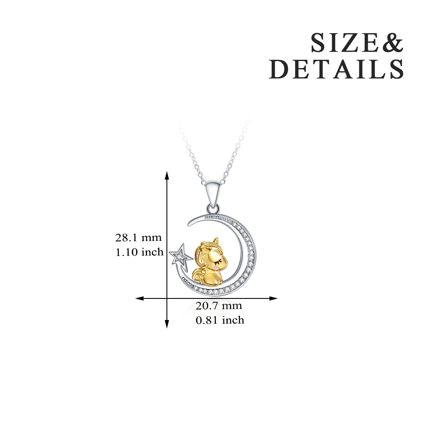 Sterling Silver Unicorn Pendant Necklace Jewelry for Women - Niki Ice Jewelry 