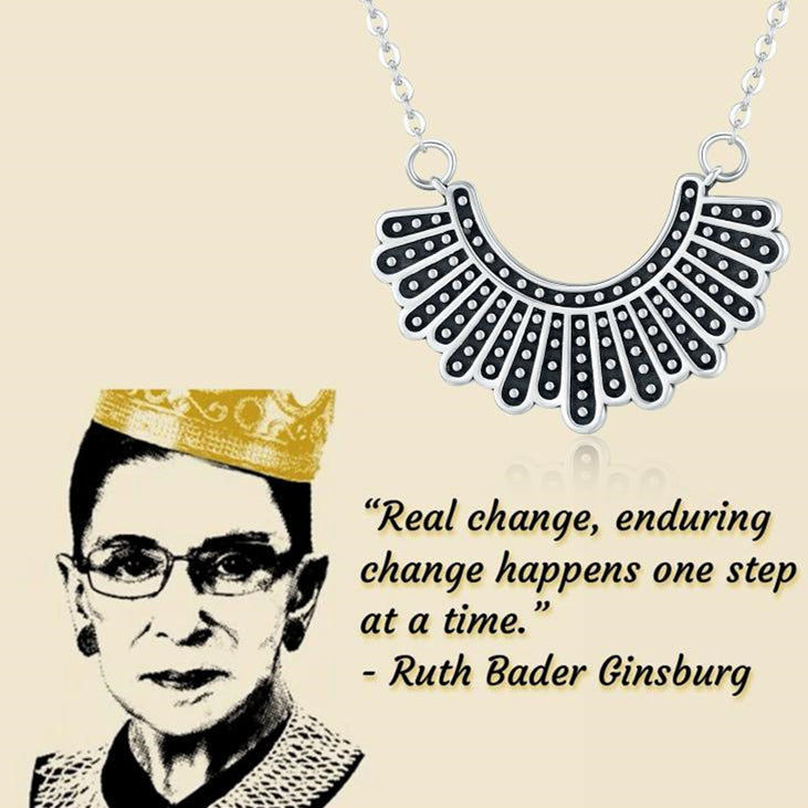 Honor Ruth Bader Ginsburg Memorial Jewelry The Banana Republic Necklace Dissenting Collar - Niki Ice Jewelry 