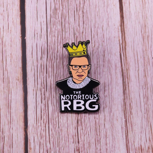 Li Huang Infamous RBG Feminism Badge Ruth Ginsburg Women's Equality Brooch - Niki Ice Jewelry 