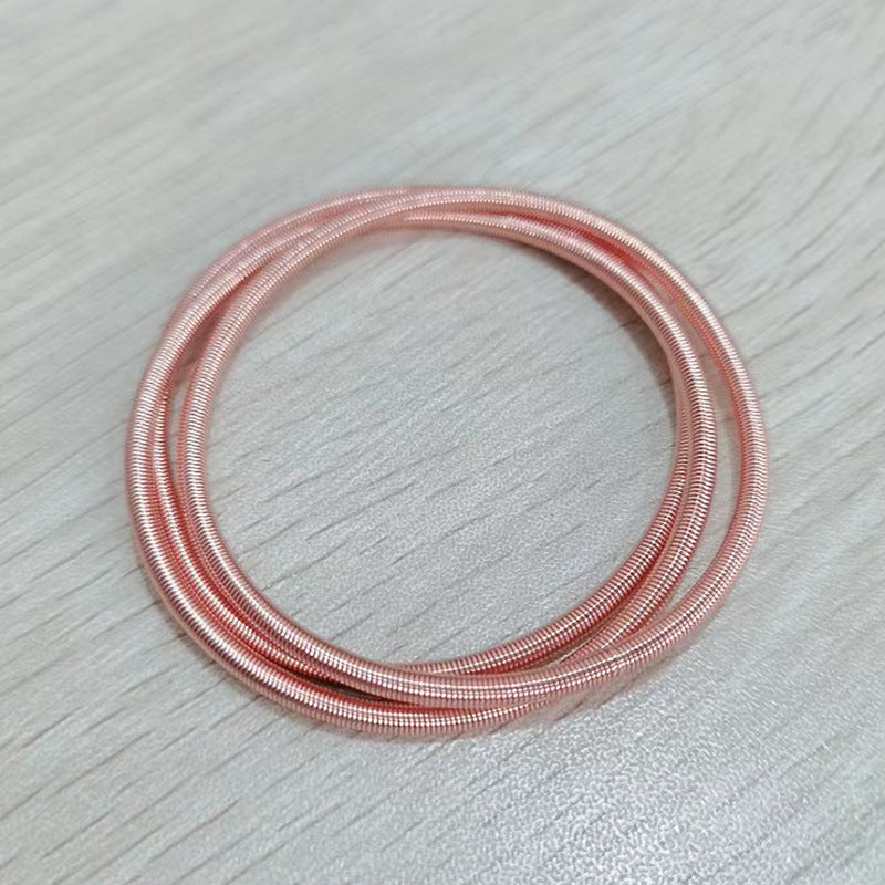 4.2mm Carbon Steel Spring Coil Bracelet For Women - Niki Ice Jewelry 
