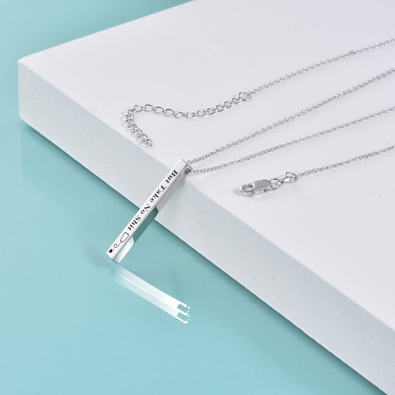 Sterling Silver Vertical Bar Stethoscope Necklace - Niki Ice Jewelry 