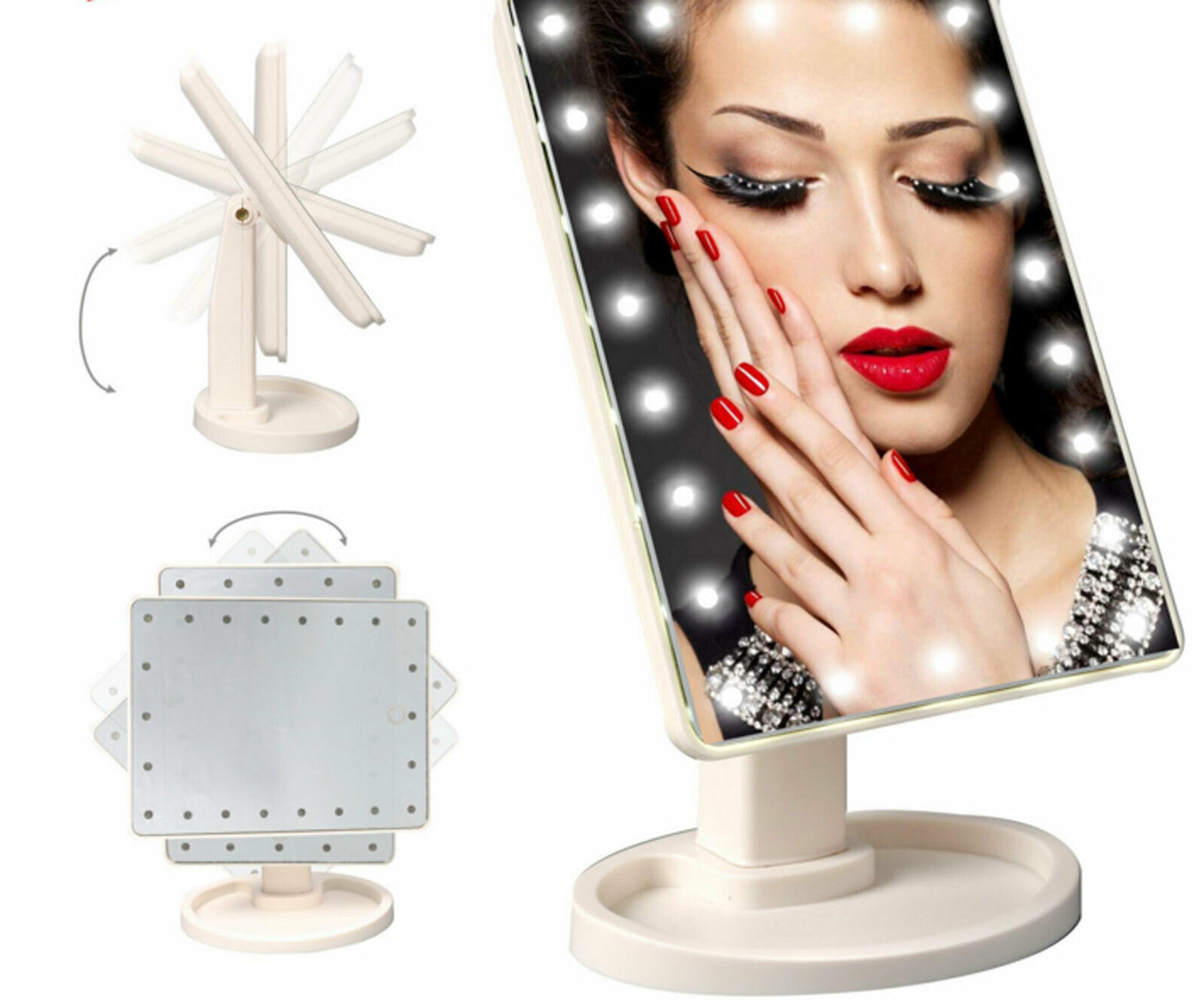 Professional 22 LED Makeup Mirror Light Portable Rotation - Niki Ice Jewelry 