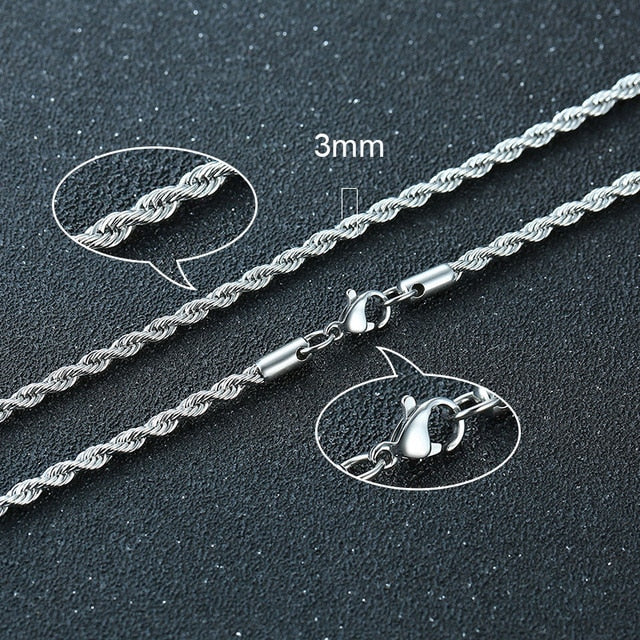 Twisted Rope Figaro Chain for that Rugged Masculine Look for Men